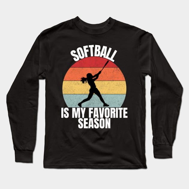 Softball Is My Favorite Season For Girls, Womens Long Sleeve T-Shirt by madara art1